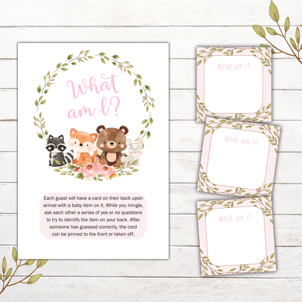 Woodlands Girl Baby Shower Stationery Trou Idees