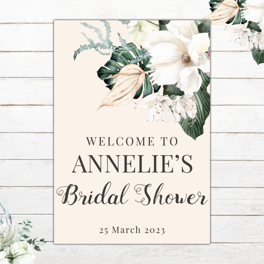 White Roses Bridal Shower Stationery Trou Idees