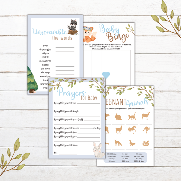 Woodlands (Boy) Baby Shower Stationery - Image 2