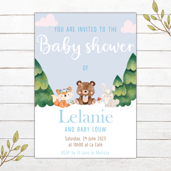 Woodlands (Boy) Baby Shower Stationery - Image 3