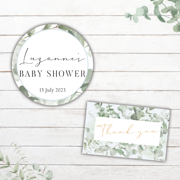 Greenery 1 (Boy) Baby Shower Stationery - Image 8